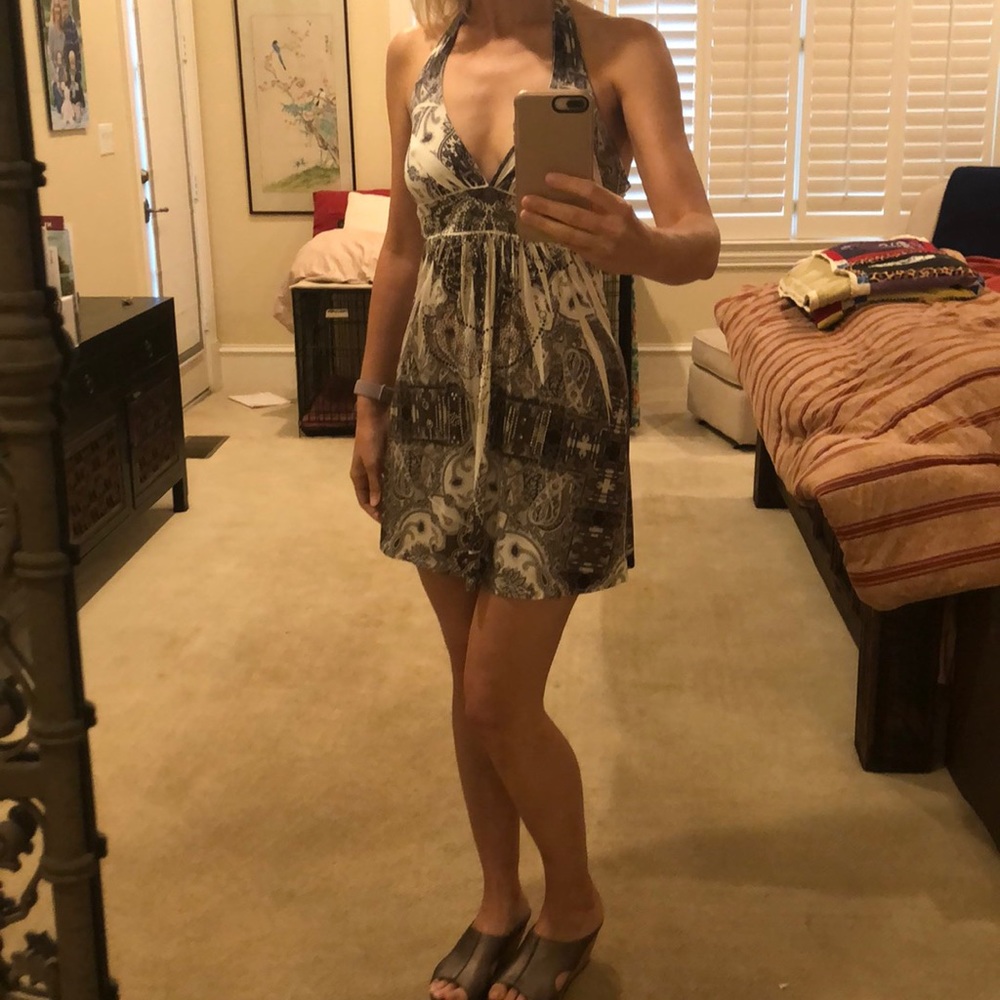 S-Twelve Mini halter dress with rhinestones. Sz S